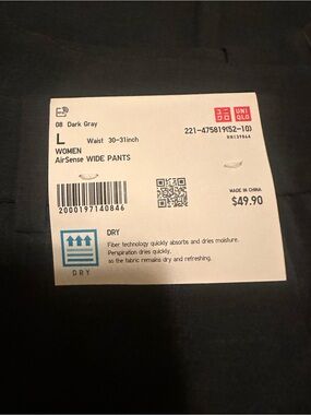 Uniqlo Women AirSense Wide Pants - Dark Gray